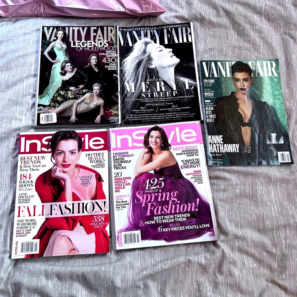 Vanity Fair InStyle Magazine 5 Lot Meryl Streep Anne Hathaway Devil Wears Prada